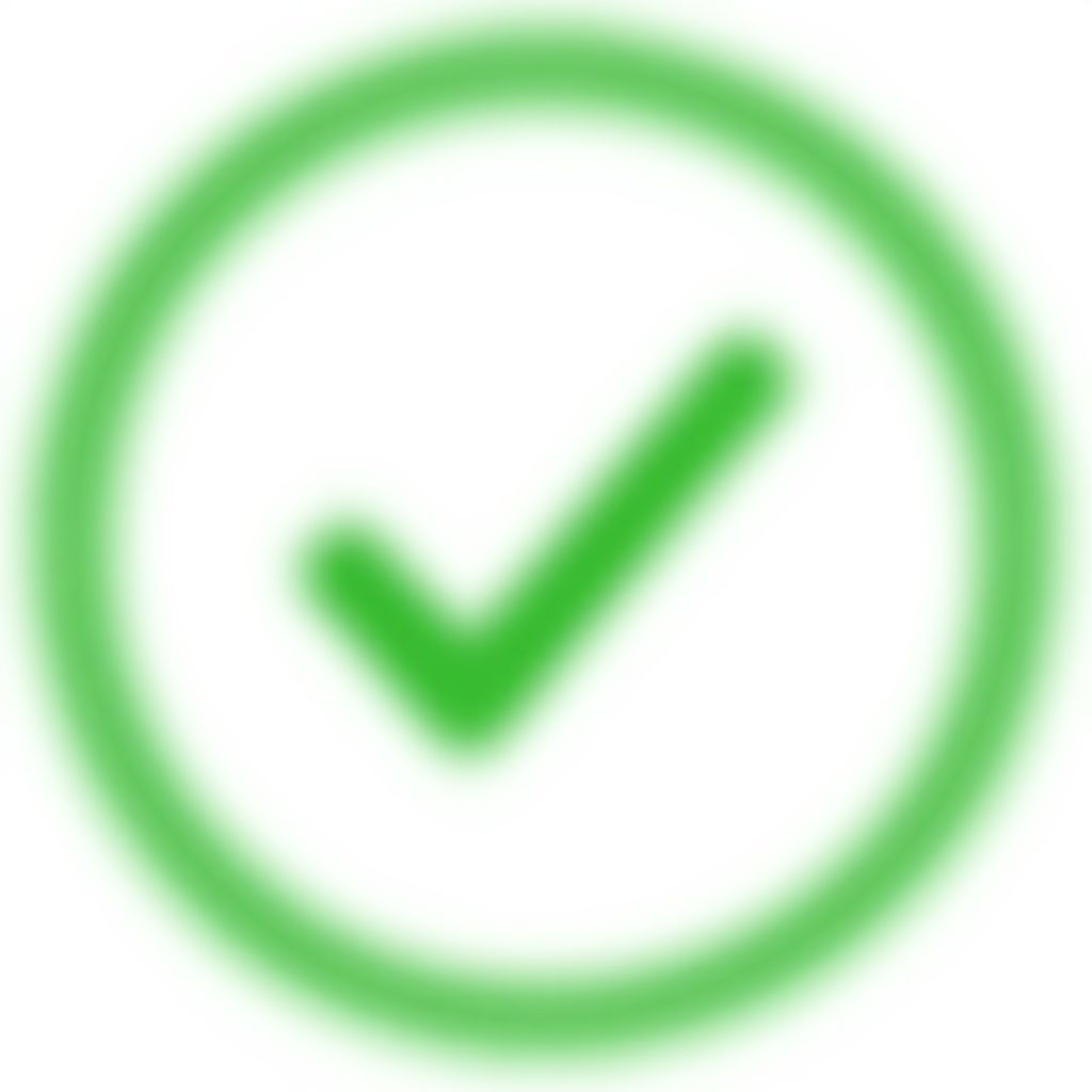 Icono de marca de verificación verde.